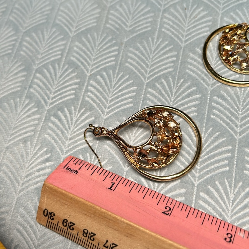 ✨Dazzling brown stone broach and earring set - Picture 11 of 13